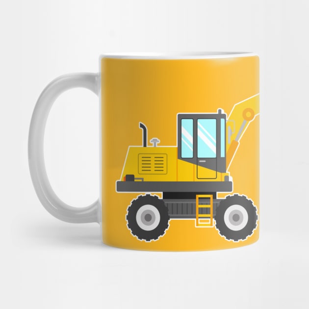 Cute Yellow Excavator for Kids by vladocar